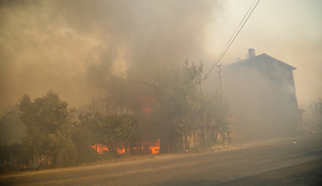 Yeniköy Mahallesi'ndeki ormanlık alanda henüz belirlenemeyen nedenle yangın çıktı.