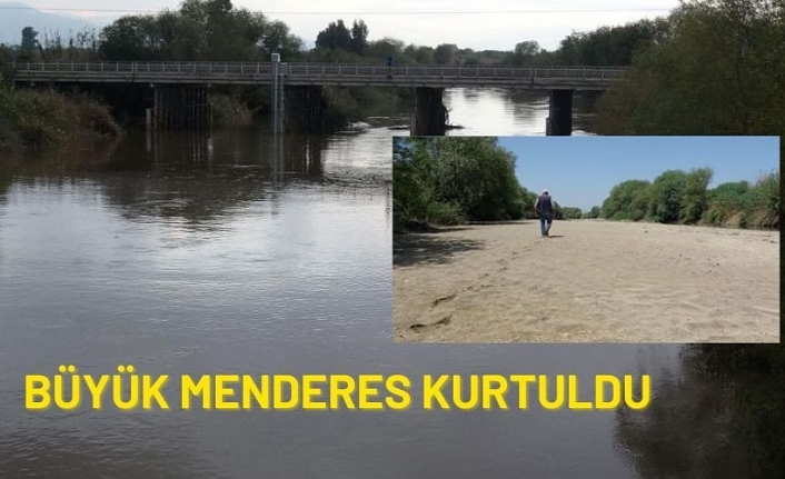 Aydın'da kurumaya yüz tutan Büyük Menderes Nehri, yağışlar ile canlandı