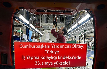 Cumhurbaşkanı Yardımcısı Oktay: Türkiye İş Yapma Kolaylığı Endeksi'nde 33. sıraya yükseldi
