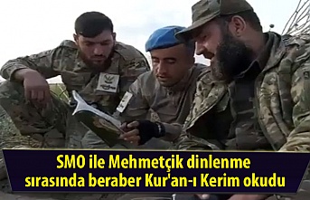 SMO ile Mehmetçik dinlenme sırasında beraber Kur'an-ı Kerim okudu