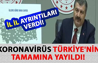 Sağlık Bakanı Fahrettin Koca, koronavirüsün Türkiye'nin tamamına yayıldığını açıkladı.
