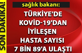 Türkiye'de Kovid-19'dan iyileşen hasta sayısı 7 bin 89'a ulaştı