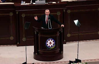 Cumhurbaşkanı Erdoğan Azerbaycan Meclisi'nde hitap etti: Bütün dünya bilsin Azerbaycan'ın yanındayız