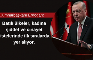 Erdoğan: Batılı ülkeler, kadına şiddet ve cinayet...